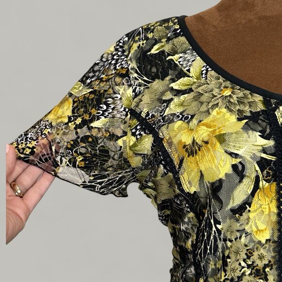 Women Fairy Corset Top Size L Forest Grunge Witchy Festival Lace Mesh Coquette - Picture 4 of 12